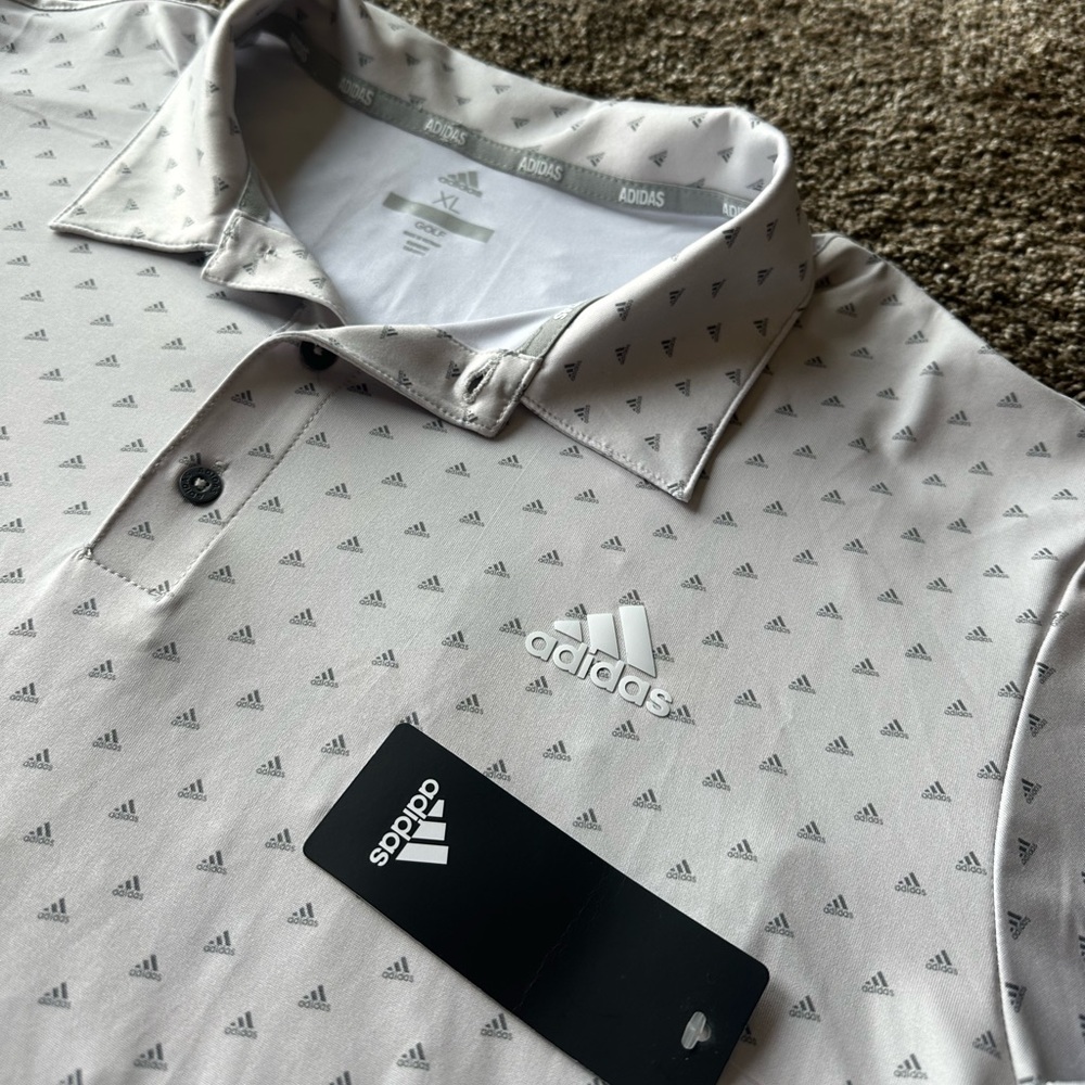 BNWT* Mens XL Adidas Gray Golf Polo